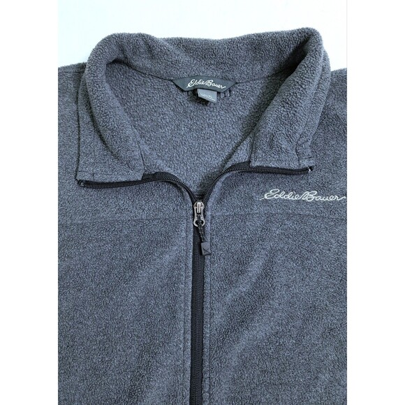Eddie Bauer Mens XL Fleece Vest Jacket Full Zip Sweater Gray - Picture 2 of 9